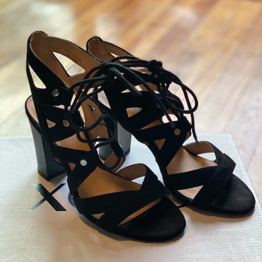 XOXO LACE-UP SANDALS